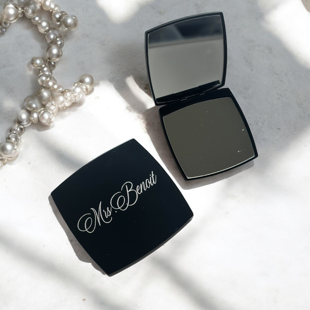 Engraved Compact Mirror & Clip