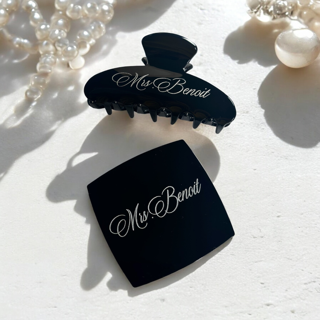 Engraved Compact Mirror & Clip