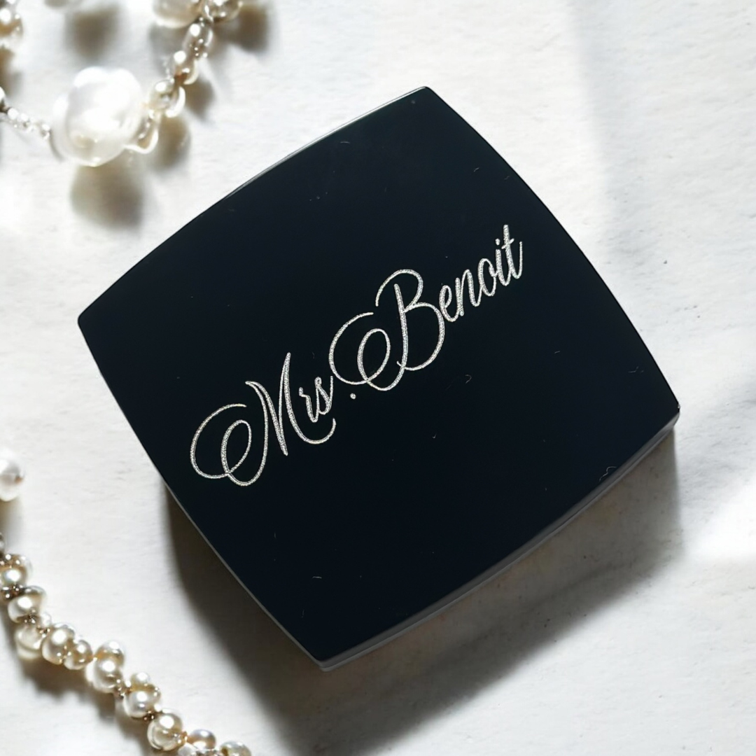 Engraved Compact Mirror & Clip